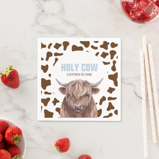 Serviette En Papier Saint vache Je suis une vache brune Imprimer papie (En situation)