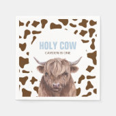 Serviette En Papier Saint vache Je suis une vache brune Imprimer papie (Devant)