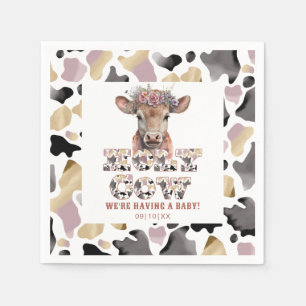 Serviette En Papier Saint-Vache Rustique Baby shower Party