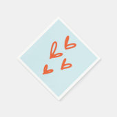 Serviette En Papier Saint Valentin Amour Pastel Bleu et Rouge (Coin)