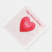 Serviette En Papier Saint-Valentin Anniversaire Fancy Coeurs rouges (Coin)