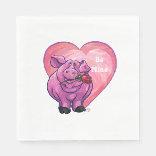 Serviette En Papier Saint Valentin au cochon