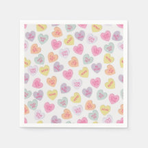 Saint Valentin bonbons coeurs napkin