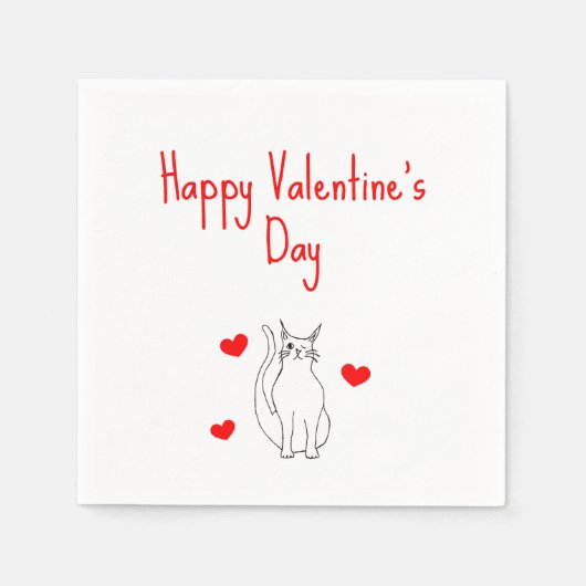 Serviette En Papier Saint Valentin Classe de la fête Coeurs mignonette (Devant)