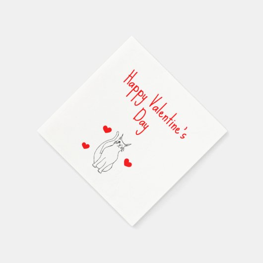 Serviette En Papier Saint Valentin Classe de la fête Coeurs mignonette (Coin)