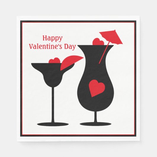 Serviette En Papier Saint Valentin Cocktails Simple Party (Devant)