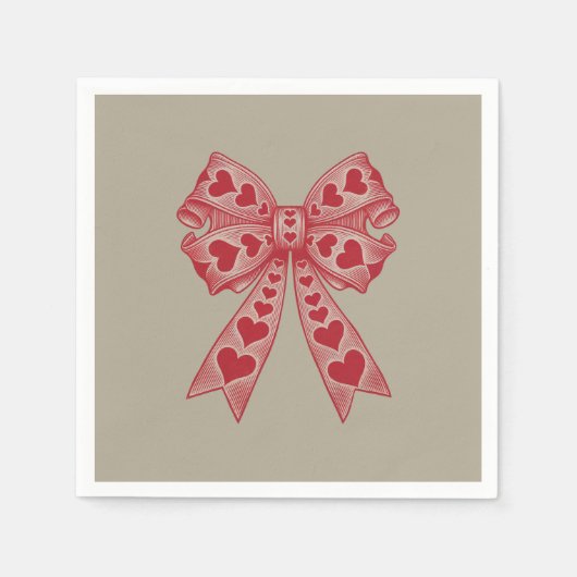 Serviette En Papier Saint Valentin Coeur Coquette arc Retro Valentine (Devant)