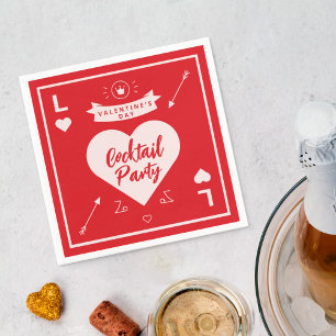 Serviette En Papier Saint Valentin Coeur et amour Rouge