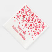 Serviette En Papier Saint-Valentin Coeurs de Confetti Rouge (Coin)