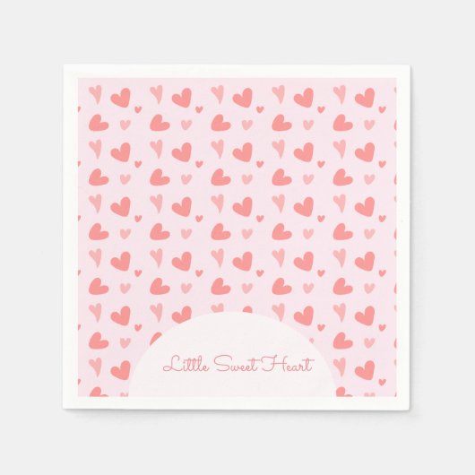 Serviette En Papier Saint-Valentin Coeurs rose Peach Anniversaire (Devant)