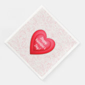 Serviette En Papier Saint Valentin Coeurs rouges fantaisistes (Coin)