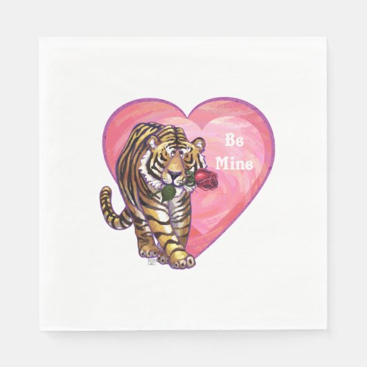 Serviette En Papier Saint Valentin de Tigre (Devant)