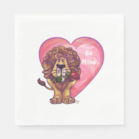 Serviette En Papier Saint-Valentin des Lions (Devant)