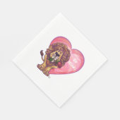 Serviette En Papier Saint-Valentin des Lions (Coin)