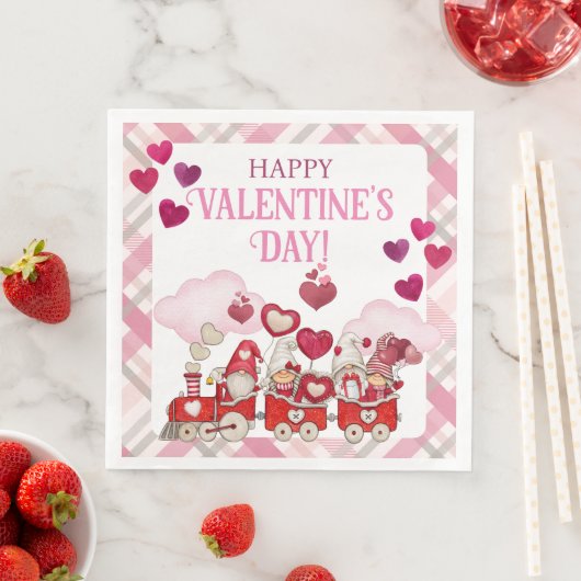 Serviette En Papier Saint-Valentin en train (En situation)