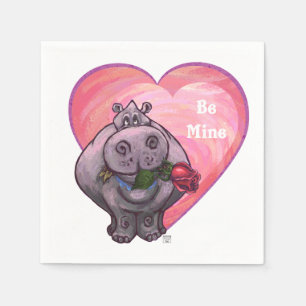 Serviette En Papier Saint-Valentin Hippopotame