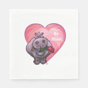 Serviette En Papier Saint-Valentin Hippopotame