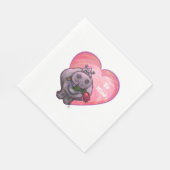 Serviette En Papier Saint-Valentin Hippopotame (Coin)