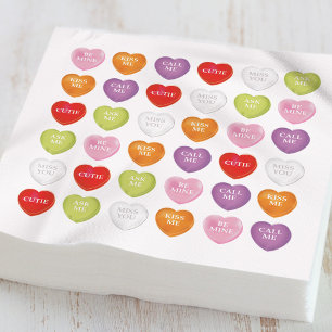 Serviette En Papier Saint Valentin mignon bonbon de coeur Whimsical