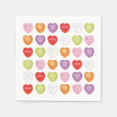 Serviette En Papier Saint Valentin mignon bonbon de coeur Whimsical (Devant)