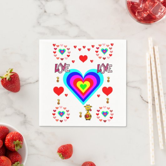 Serviette En Papier Saint Valentin Napkin (En situation)