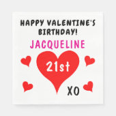 Serviette En Papier Saint-Valentin Nom des Coeurs rouges (Devant)