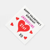 Serviette En Papier Saint-Valentin Nom des Coeurs rouges (Coin)