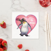 Serviette En Papier Saint-Valentin Penguin (En situation)