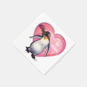 Serviette En Papier Saint-Valentin Penguin (Coin)