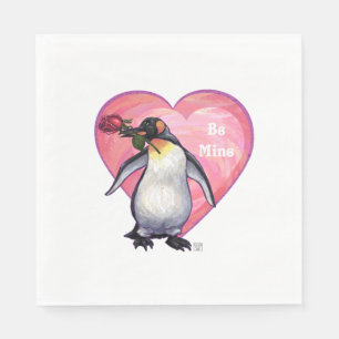Serviette En Papier Saint-Valentin Penguin