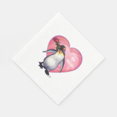 Serviette En Papier Saint-Valentin Penguin (Coin)