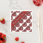 Serviette En Papier Saint Valentin Red Lace Hearts Motif Napkins (En situation)