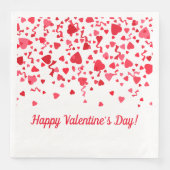 Serviette En Papier Saint Valentin Rouge Motif des Coeurs Confetti (Devant)