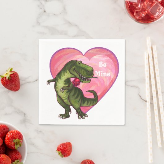 Serviette En Papier Saint Valentin Tyrannosaurus (En situation)