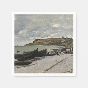 Serviette En Papier Sainte-Adresse de Monet - Bateaux Mer Ciel nuageux