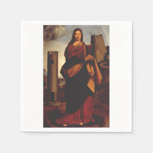 Serviette En Papier Sainte-Barbe Icône Sacrée Art Graphique