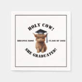 Serviette En Papier Sainte vache ! Fête de fin d'études (Devant)