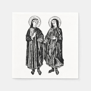 Serviette En Papier Saints Cosmas et Damian par Bicci di Lorenzo