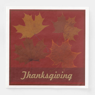 Serviette En Papier Saison 4 Automne quitte Thanksgiving texte personn