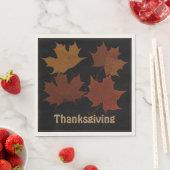 Serviette En Papier Saison 4 Feuilles Automne Thanksgiving Texte Perso (En situation)