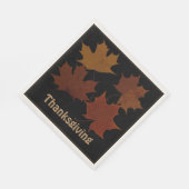 Serviette En Papier Saison 4 Feuilles Automne Thanksgiving Texte Perso (Coin)