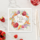 Serviette En Papier Saison Automne Famille Foi Automne Harvest Wreath  (En situation)