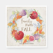 Serviette En Papier Saison Automne Famille Foi Automne Harvest Wreath  (Devant)