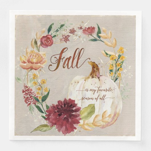 Serviette En Papier Saison Automne Moisson Automne Thanksgiving Citrou (Devant)
