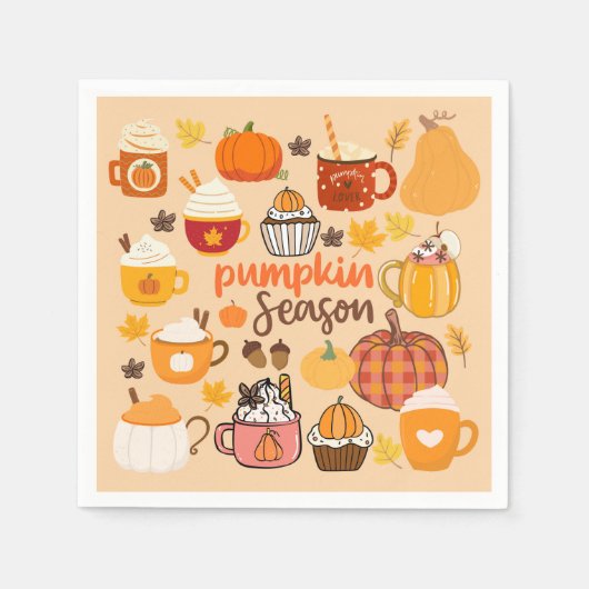 Serviette En Papier Saison Citrouille épicée (Devant)