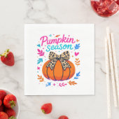 Serviette En Papier Saison citrouille Leopard Bow Design - mignon auto (En situation)
