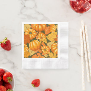 Serviette En Papier Saison d'automne Halloween Citrouille Motif