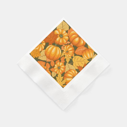 Serviette En Papier Saison d'automne Halloween Citrouille Motif (Coin)