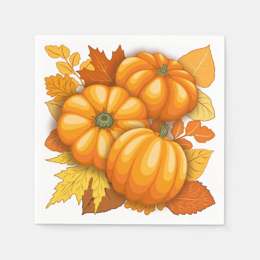 Serviette En Papier Saison d'automne Halloween Citrouille Motif (Devant)