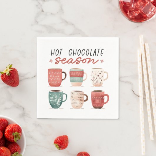 Serviette En Papier Saison de chocolat chaud (En situation)